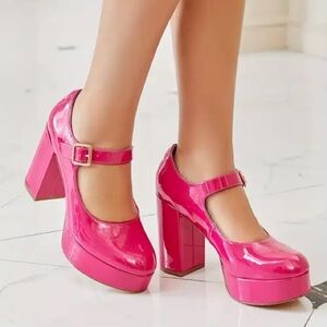 Pink Patent Leather Mary Jane Heels